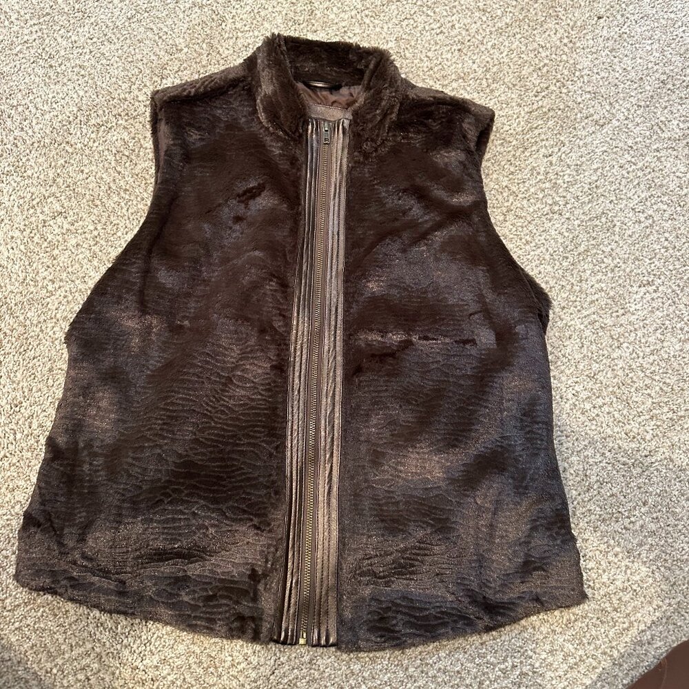 Brown faux fur vest